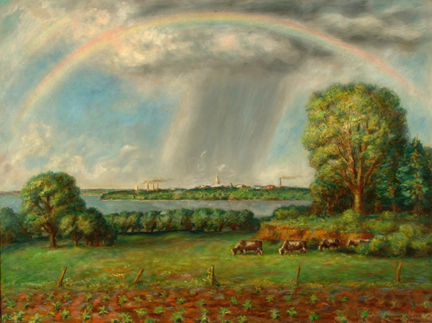 Curry - Rainbow and View of Madison, Wisconsin